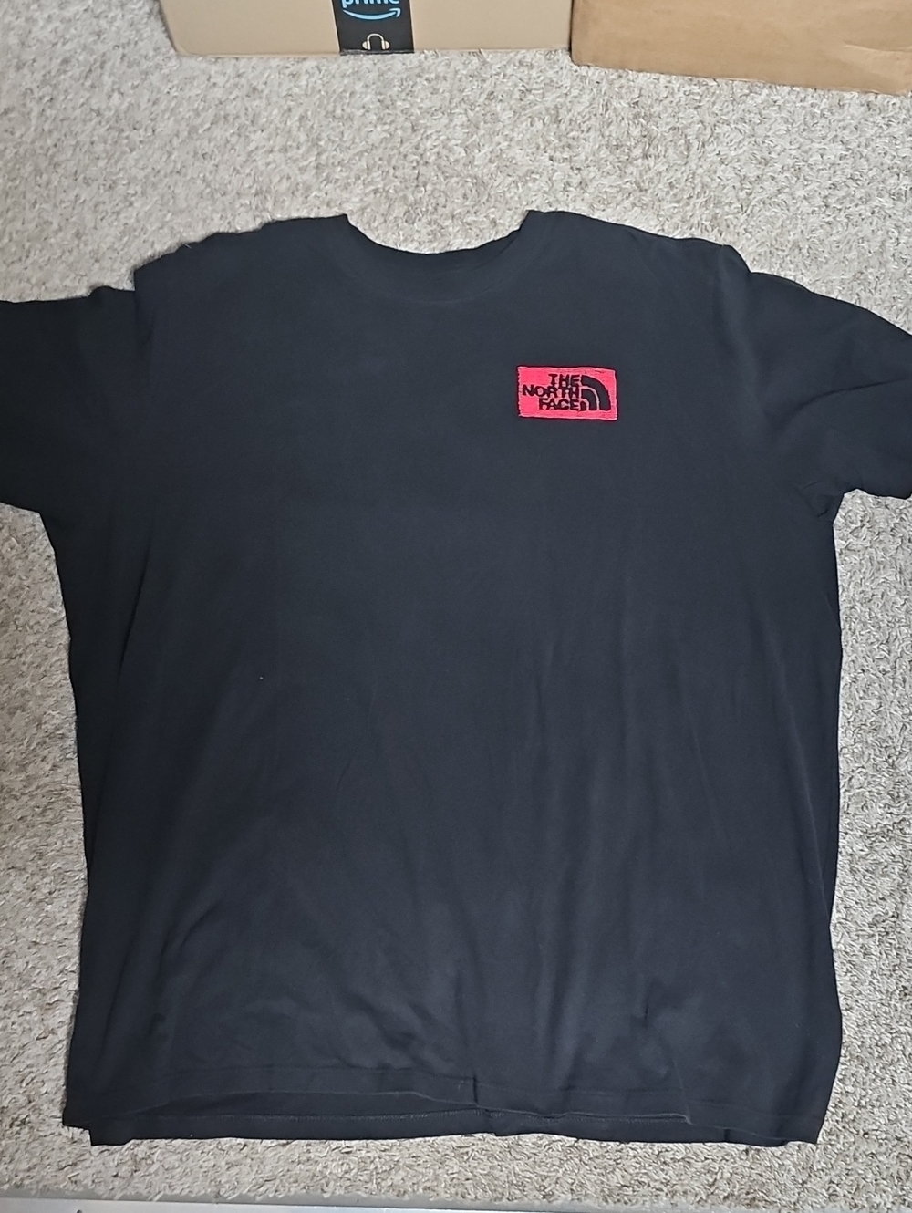The North Face Black T-Shirt with Red Logo Soft!!